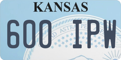 KS license plate 600IPW