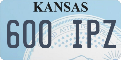 KS license plate 600IPZ