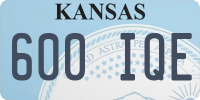KS license plate 600IQE