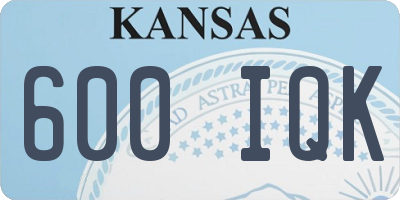 KS license plate 600IQK