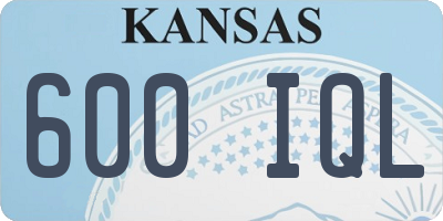 KS license plate 600IQL