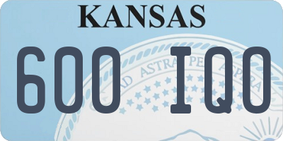KS license plate 600IQO