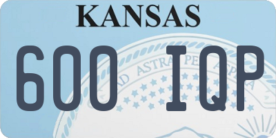 KS license plate 600IQP