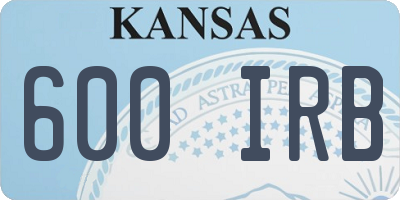 KS license plate 600IRB