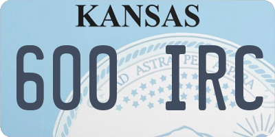 KS license plate 600IRC