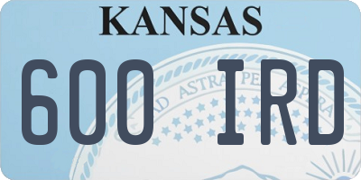 KS license plate 600IRD