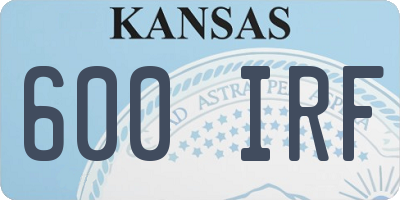 KS license plate 600IRF