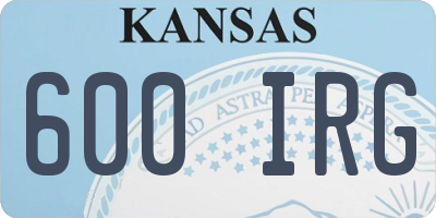 KS license plate 600IRG