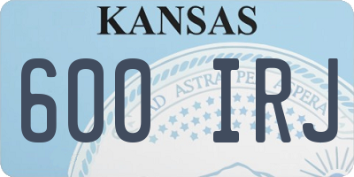 KS license plate 600IRJ
