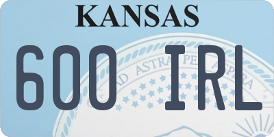 KS license plate 600IRL