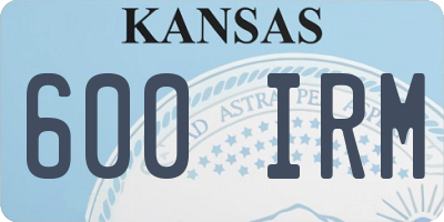 KS license plate 600IRM
