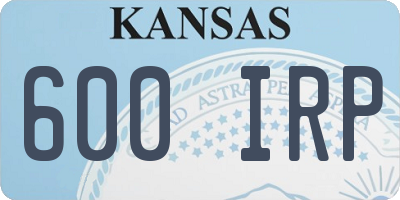 KS license plate 600IRP