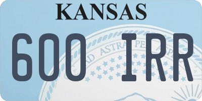 KS license plate 600IRR