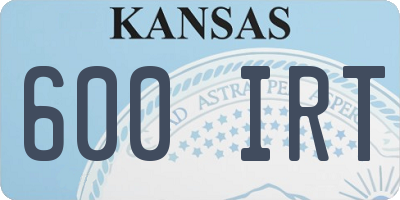 KS license plate 600IRT