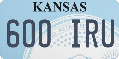 KS license plate 600IRU