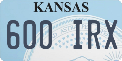 KS license plate 600IRX