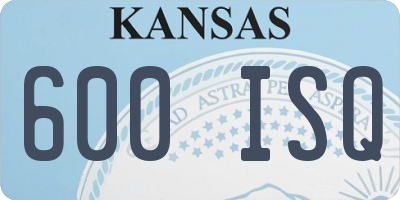 KS license plate 600ISQ