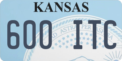 KS license plate 600ITC