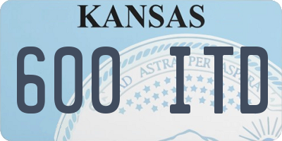 KS license plate 600ITD