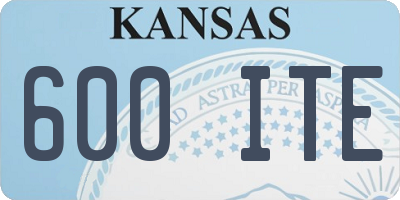 KS license plate 600ITE