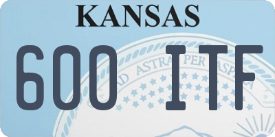 KS license plate 600ITF