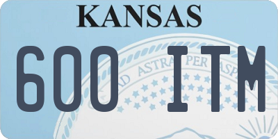 KS license plate 600ITM