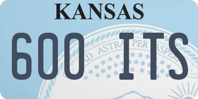 KS license plate 600ITS