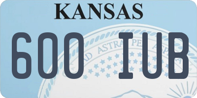 KS license plate 600IUB
