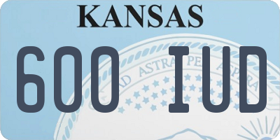 KS license plate 600IUD