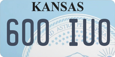 KS license plate 600IUO