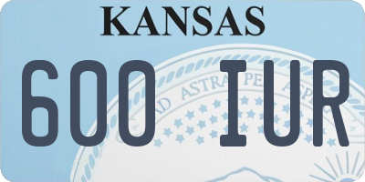 KS license plate 600IUR