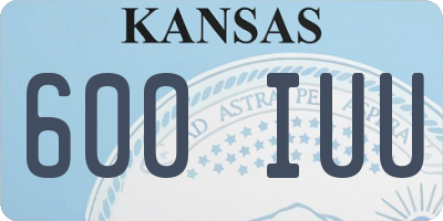 KS license plate 600IUU