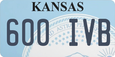 KS license plate 600IVB