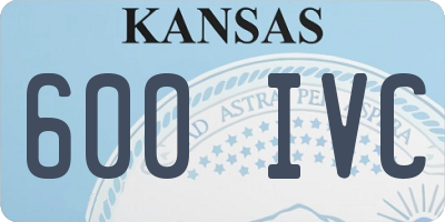 KS license plate 600IVC