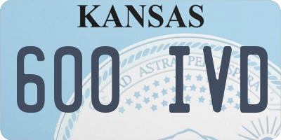 KS license plate 600IVD