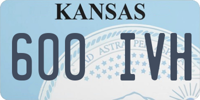 KS license plate 600IVH