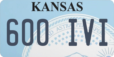 KS license plate 600IVI