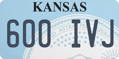 KS license plate 600IVJ