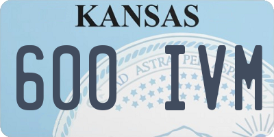 KS license plate 600IVM