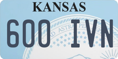 KS license plate 600IVN