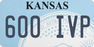 KS license plate 600IVP