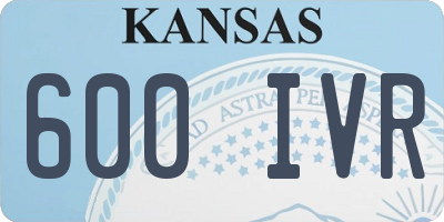 KS license plate 600IVR