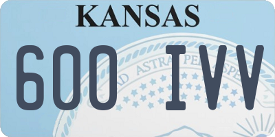 KS license plate 600IVV