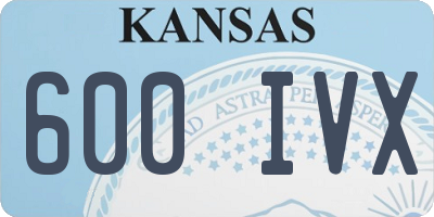 KS license plate 600IVX