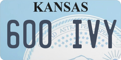 KS license plate 600IVY