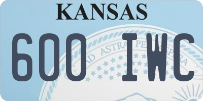 KS license plate 600IWC