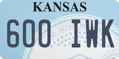 KS license plate 600IWK