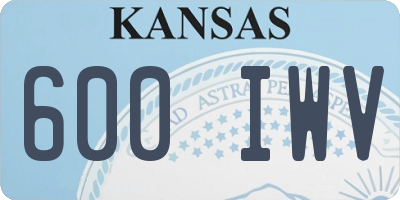 KS license plate 600IWV