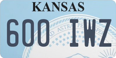 KS license plate 600IWZ