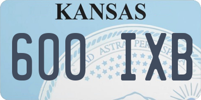 KS license plate 600IXB